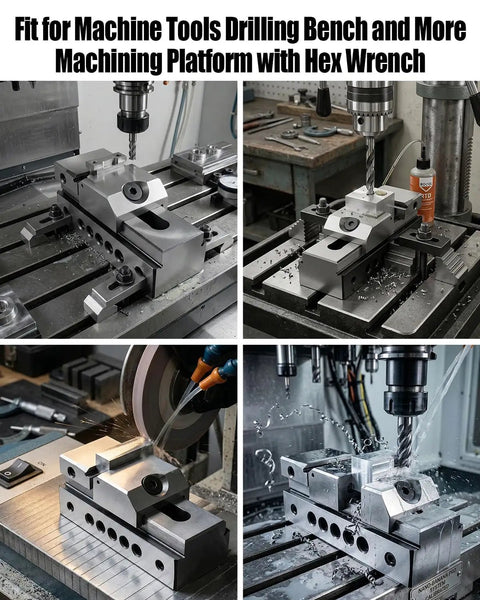 1 Inch Pro Grade Precision Grinding Vise Built Tough From Alloy Steel With Screwless Quick Clamp For Machine Tools Drilling Benches job-ready setup in machining process with hex wrench