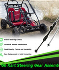Go Kart Steering Gear Assembly DIY Ready, shown with Coleman KT196 compatibility, featuring a rack and pinion design.