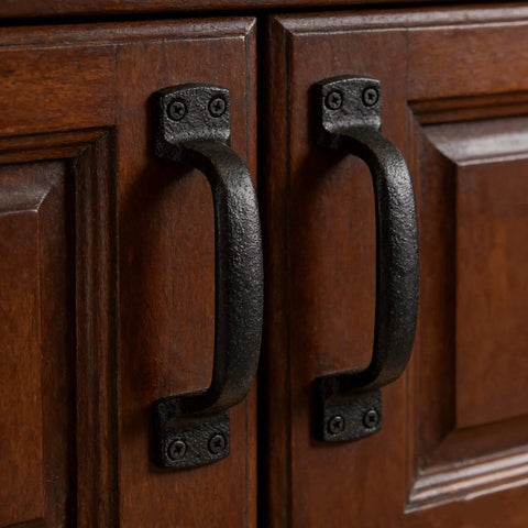 Heavy Duty Sliding Barn Door Handles Black 7 Inch Two Pack Rustic Gate Pull Handles for shed fence cabinet