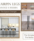 Heavy Duty Hairpin Furniture Leg Set, 34 Inch Industrial Metal Table Legs supporting bar stools in modern kitchen