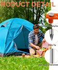 Eight Pack Tent Stakes, Heavy Duty Galvanized Rustproof Ground Anchors For Canopies, 7.1 Inch Durable Camping Pegs In Orange