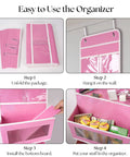 Sweet Pink Over The Door Organizer With Four Roomy Clear Pockets For Hanging Storage In Nursery Bedroom Or Closet To Stash Baby Essentials Toys And Cosmetics No Fuss Setup Gonna Love This Super Neat Look steps for setup and organization