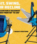 Cozy Hammock Chair For Adults That Feels Like A Chill Rocking Lounger Portable Folding Camp Chair with adjustable backrest.