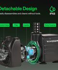 660 GPH Submersible Water Pump With 2500 L/H Capacity, 35W Ultra Quiet Aquarium And Pond Pump, showing detachable design