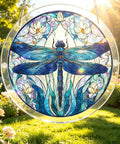 DIY Suncatcher Kit With Irregular Puzzle Pieces For Window Hanging And Garden Decor Dragonfly Design 7.4 Inch Sun Catcher