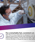 Person using Wool Compounding Pad Set For Auto Paint Finishing, Pro Grade Fast Cutting Power on a car, wearing protective gear