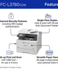 MFC-L3780CDW Wireless Color All In One Printer with laser quality output, single-pass duplex, built-in fax, Alexa compatible