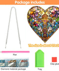 Hanging Diamond Art Ornament Dope Heart Shaped Cross Kit for Adults Crystal Sun Catcher Pendant DIY Diamond Painting