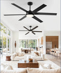 Straight Up Quality Cooling Hits Right In The Center With This 60 Inch Ceiling Fan With Light And Remote 6 Speed Operation 6 Blades Year Round Fresh Air Smooth Dimming Three Color Glow Heavy Duty Dc Motor For Covered Patios in modern living room.