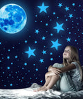 1088 Piece Glow In The Dark Stars And Moon Wall Decals Kit For Kids Room Ceiling Night Sky Decor Bright Long Lasting Glow