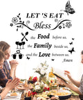 Kitchen Wall Decals Lets Eat Dining Room Wall Stickers With Bless The Food Before Us Family Beside Us And The Love Between Us