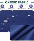Close-up of water-resistant Oxford fabric for Outdoor Cushion Covers Replacement Set 14 Piece For 7 Piece 6 Seater Wicker Rattan Sectional Sofa Patio Slipcovers With Seat Back And Waist Covers Blue, showing durability features.