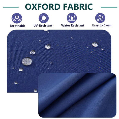 Close-up of water-resistant Oxford fabric for Outdoor Cushion Covers Replacement Set 14 Piece For 7 Piece 6 Seater Wicker Rattan Sectional Sofa Patio Slipcovers With Seat Back And Waist Covers Blue, showing durability features.