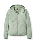 Evolute Hoody Lightweight Insulated Jacket For Hiking And Climbing With PrimaLoft Evolve Active Warmth in sage green front view