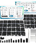 Plug-and-Play 1500-Piece Set Screws Kit With 32 Sizes Metric And SAE, Black 12.9 Alloy Steel, assorted in box