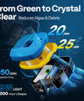All In One Pond Filter System Kit With 950 GPH Submersible Pump Filter Fountain And 13W Light for algae control and clear water