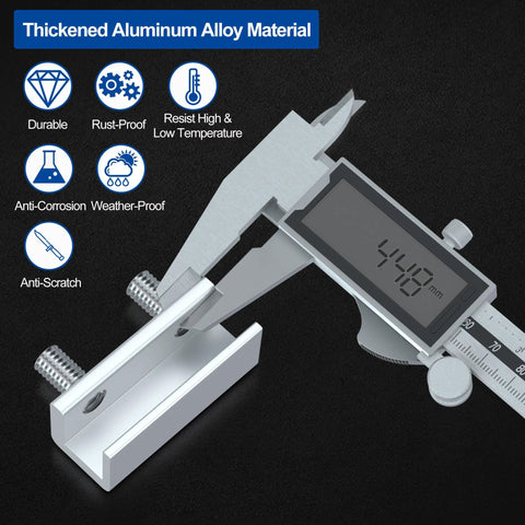8 Sets Sliding Window Locks With Aluminum Security Door Window Stoppers with caliper showing thickness