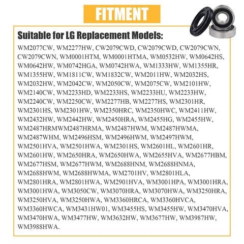 Built Tough Front Load Washer Bearing And Tub Seal Repair Kit Compatible With Lg And Kenmore Fitment for various LG models.