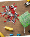 12 Pack Heavy Duty Metal Spring Clamps Kit For Woodworking Pros And DIY Gurus Offering Insane Grip Power For Crafts Dress Fitting Garlands And Household Projects You Need Right Now, red metal clamps on PCB