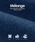 Mens Quarter Zip Fleece Pullover With Micro Fleece Lining fabric close-up of blue polyester spandex blend