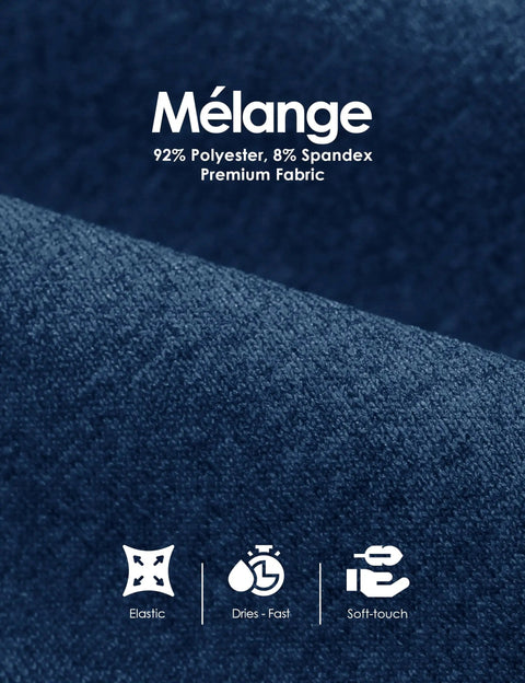 Mens Quarter Zip Fleece Pullover With Micro Fleece Lining fabric close-up of blue polyester spandex blend