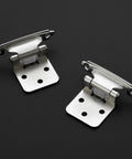 Real Solid Brushed Nickel Cabinet Hinges 30 Pack 15 Pair Heavy Duty Kitchen Hardware showcasing two durable satin nickel hinges.