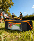 22 Inch Grill Tool Storage Bag With Dual Inner Compartments All In One Carryall For Grill Utensils Griddle And Barbecue Tools Black Heavy Duty 600D Polyester Water Resistant