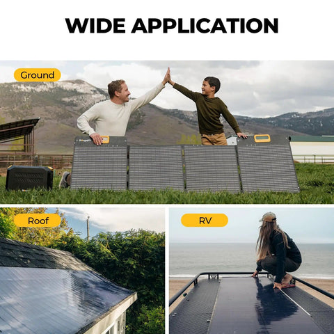 Wide application of Solar Crimping Tool Kit for DIY PV installations on ground, roof, and RV setups.
