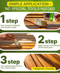 Three-step application of Pure Linseed Oil For Wood 100 Percent Natural And Food Safe For Indoor Furniture Care step-by-step guide
