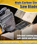 Side view of oscillating tool blade kit, 20 blades (1 titanium, 19 wood) for wood, metal and plastics