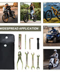 8 Piece Motorcycle Repair Tool Kit With Pliers, Double Head Spark Plug Socket, Screwdrivers, Wrenches, Portable Set and Storage Bag