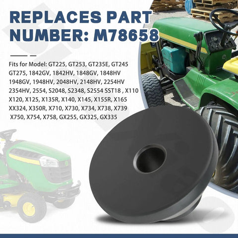 Spacer Replacement M78658 Black Fits Deere D Series F GX X L And 115 125 190C 2305 2148HV S2048 Mowers Bolt On Easy Install Durable OEM Grade Replacement Part black spacer shown with Deere mower models