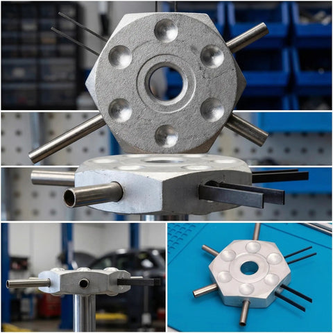 Six Pin Terminal Extraction Tool for DT DTP Molex Delphi AMP Connectors shown in various angles and details
