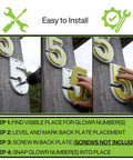 Steps to install Self-Charging Outdoor Address Number 1 Waterproof Illuminated House Digit on a wooden post