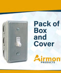 Combo Pack 4x2 Inch Utility Electrical Box And Toggle Switch Cover In Galvanized Steel, 13 Cu In Capacity, 1-7/8 Inch Deep
