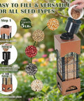 Squirrel Proof Outdoor Bird Feeders With 5 Pound Capacity Metal Tube Design Beefy Build Heavy Duty Chew Proof For Cardinal Finch Chickadee Birds Garden Yard Hanging Decor