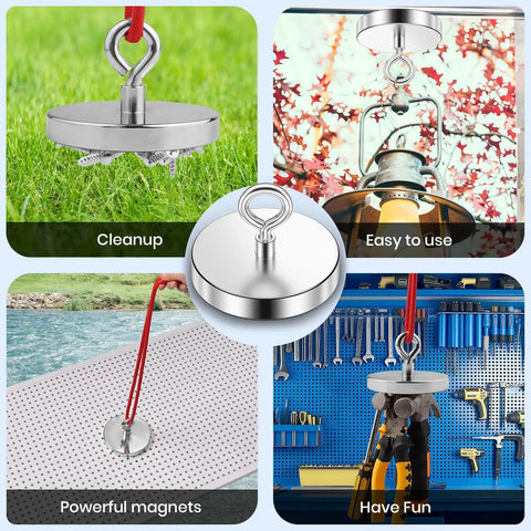 Heavy Duty Cup Magnets Pack For Wall Mounting And Cabinet Doors 100 Lbs Neodymium Magnets With Steel Cups And Screws Built For Tools