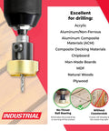 Front view Amana Tool carbide countersink set with adjustable depth stop and no-thrust bearing, 3/8 dia, 1/4 hex shank