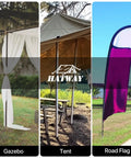 Heavy Duty Canopy Water Weights 88 Lbs Set Of 4 Will Not Blow Away shown with gazebo, tent, and road flag setup