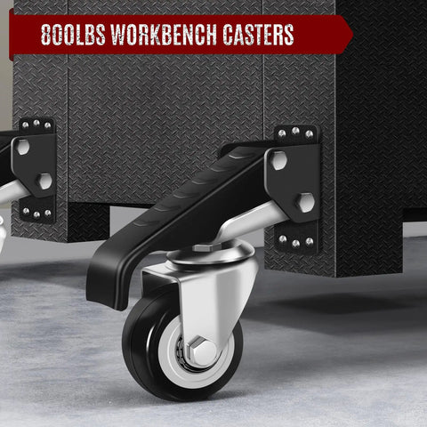 Built Tough Retractable Workbench Caster Kit Moves Heavy Shop Load With Zero Sweat Smart Step Brakes close-up of durable caster wheel