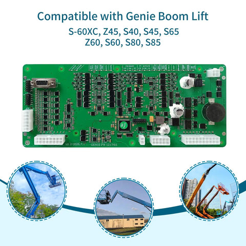 Straight Up Knockout Pcb Ecm Circuit Board 121765gt 121765 Alc500 Replacement Genie Boom Lift close-up view of electronic components.
