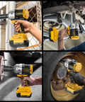 Cordless 20V Impact Wrench Compatible With DeWalt Battery 1500 Nm Breakaway Torque Brushless Half Inch Gun Three Speed