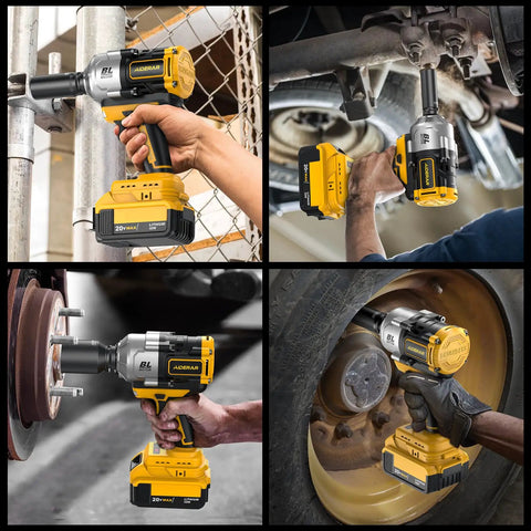 Cordless 20V Impact Wrench Compatible With DeWalt Battery 1500 Nm Breakaway Torque Brushless Half Inch Gun Three Speed