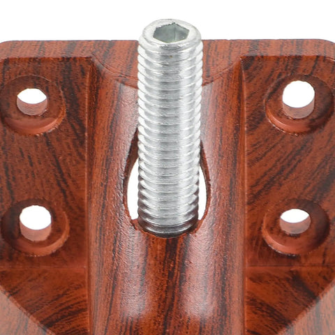 Close-up of Tough As Nails Adjustable Furniture Leveling Legs wood insert with metal screw for stable support
