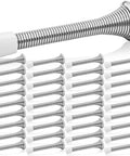 36 Pack Spring Door Stopper Set with Rubber Bumper Tips for Wall and Bottom of Door, Three And One Eighth Inch Brushed Satin Nickel, displayed in rows
