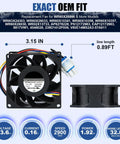 Upgraded Refrigerator Evaporator Fan Motor Replacement For Multiple Refrigerator Models Wr60x10341 OEM fit dimensions