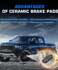 Front view ceramic brake pads set with hardware, 4 pcs for Nissan/Infiniti/Suzuki models