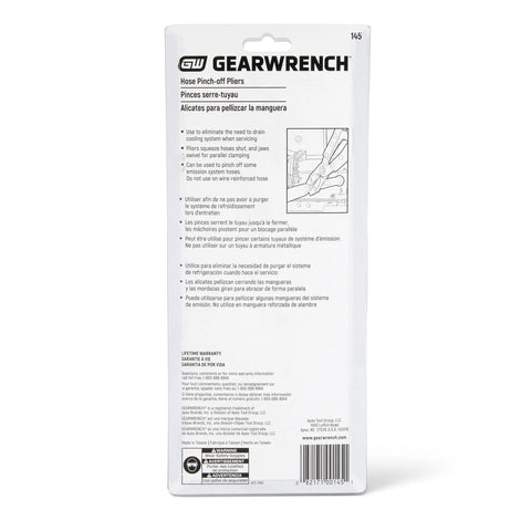 Back packaging of Automatic Locking Ratcheting Hose Pinch Off Pliers No Drain Cooling System For Servicing With Swivel Parallel Clamping Jaws