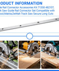 Universal Track Saw Guide Rail Connector Kit 2 Pack Go To With Precision Machined Connectors shown with saw in use