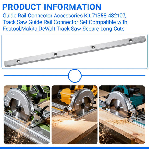 Universal Track Saw Guide Rail Connector Kit 2 Pack Go To With Precision Machined Connectors shown with saw in use